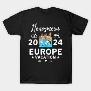 Europe Couples Wedding 2024 Honeymoon Trip Making Memories T-Shirt